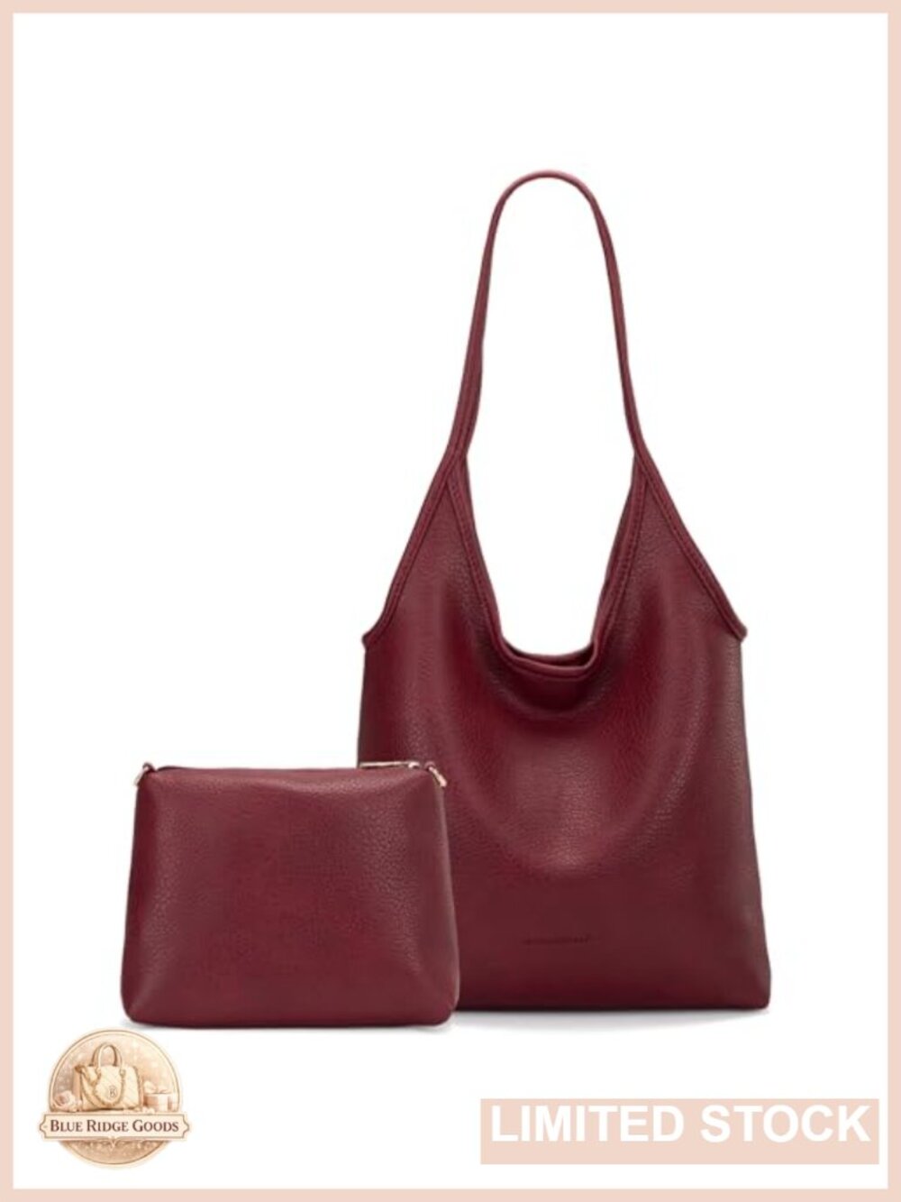 Soft Vegan Leather Slouchy Hobo Shoulder Bag Top Handle Handbag